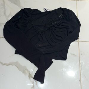 Black open princess Polly going out top